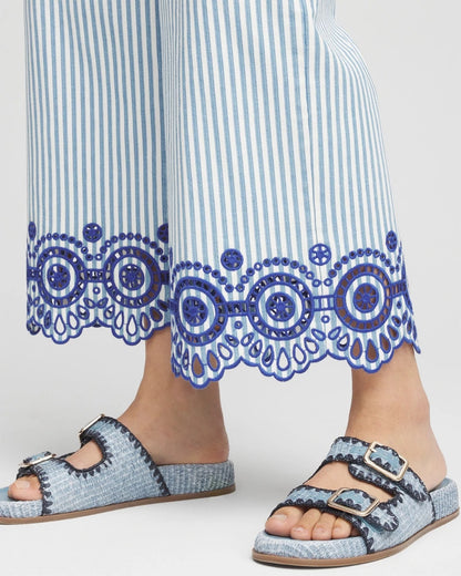 Eyelet High-Rise Wide Cropped Jeans - Chico's