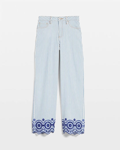 Eyelet High-Rise Wide Cropped Jeans - Chico's