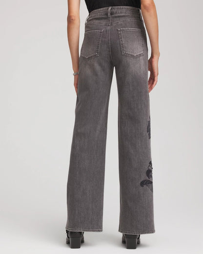 Printed High-Rise Wide-Leg Jean - Chico's