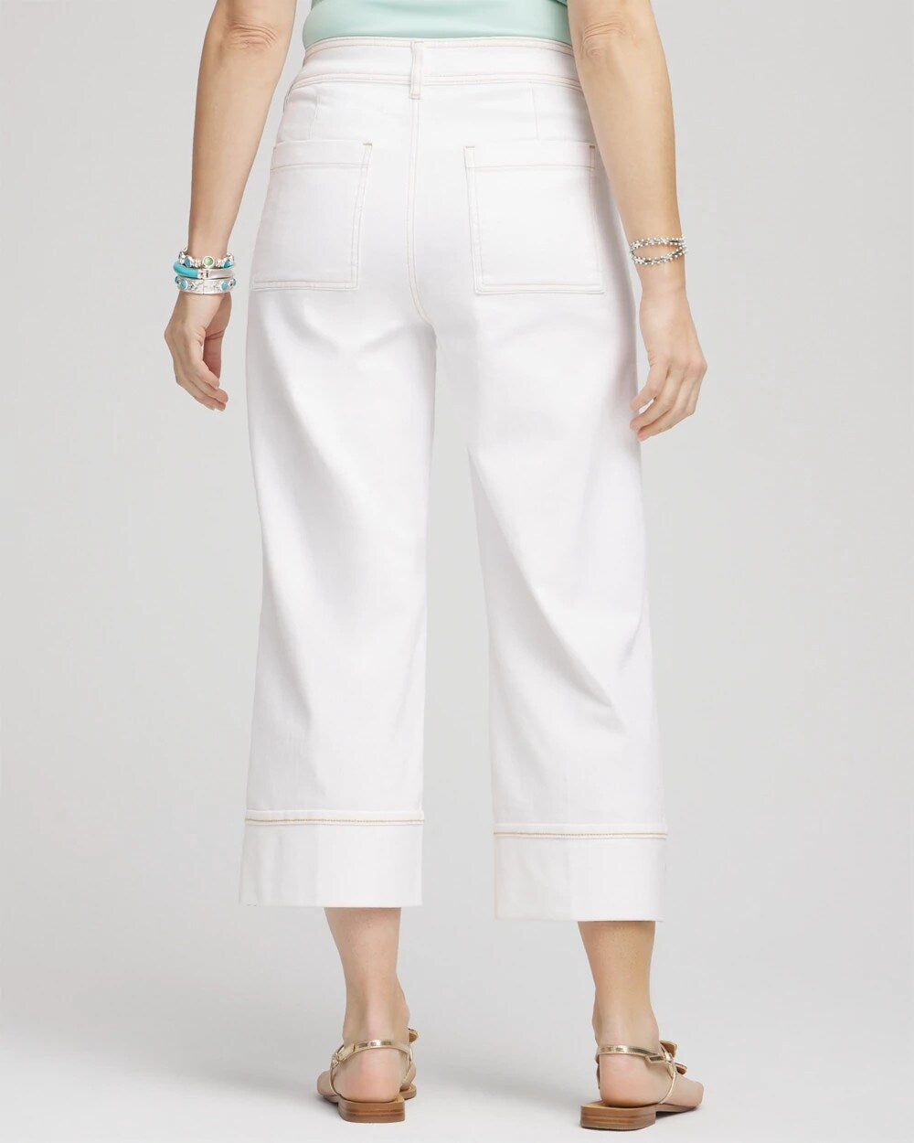 Pintuck High-Cuff Cropped Jeans - Chico's