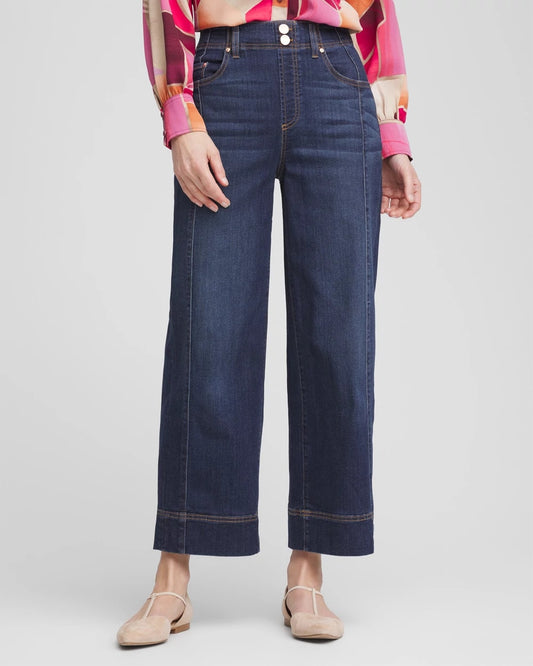 Pull-On Wide-Leg Cropped Jeans - Chico's
