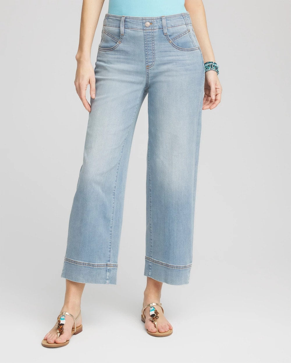Pull-On Wide-Leg Cropped Jeans - Chico's