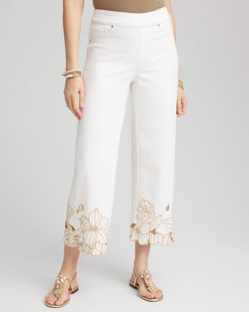 Pull-On Embellished Cropped Jeans - Chico's