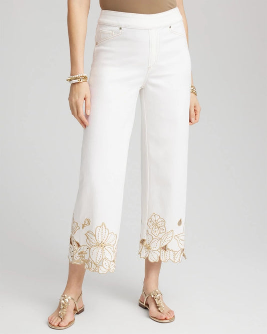 Pull-On Embellished Cropped Jeans - Chico's