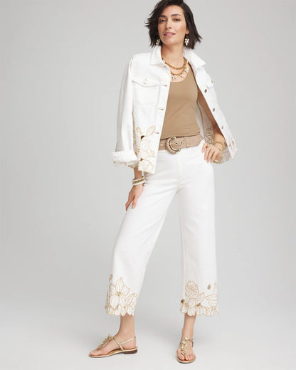Pull-On Embellished Cropped Jeans - Chico's