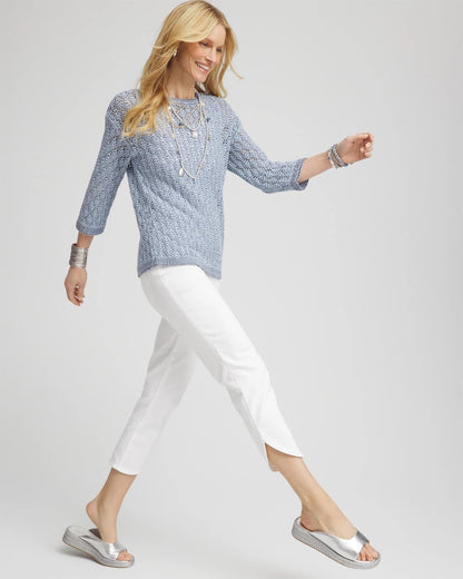 No Stain Pull-On Dolphin-Hem Capri Jeans - Chico's