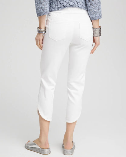 No Stain Pull-On Dolphin-Hem Capri Jeans - Chico's