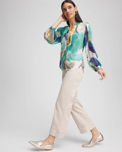 Pull-On Wide Leg Cuffed Jeans - Chico's