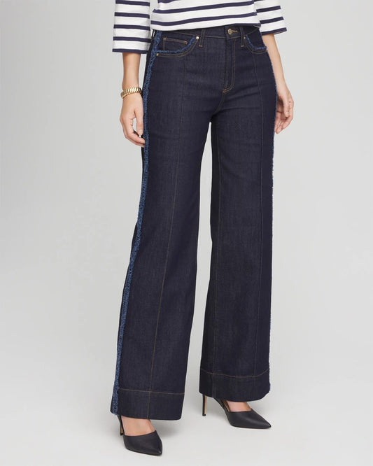 Petite Frayed High-Rise Wide-Leg Jeans - Chico's