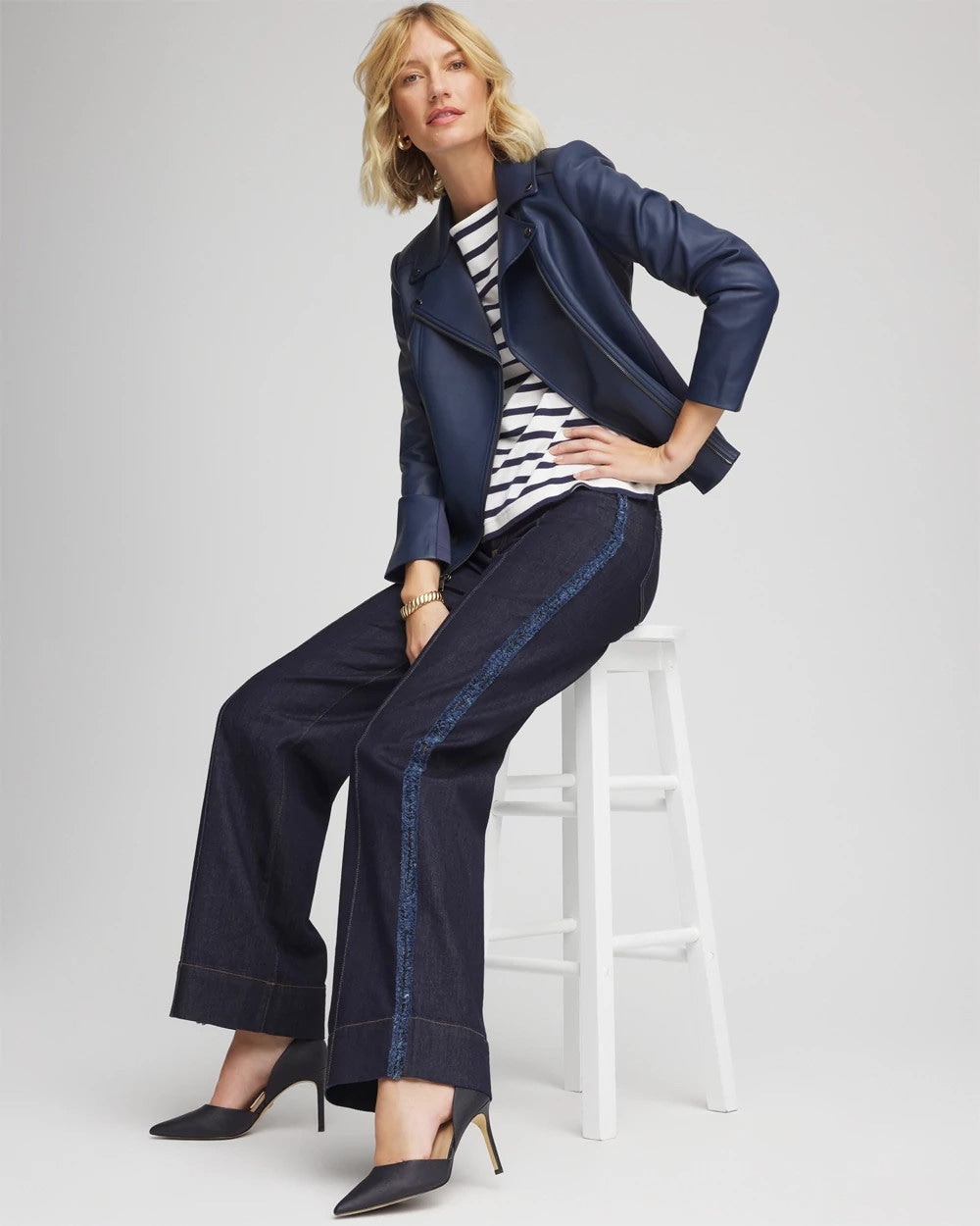 Petite Frayed High-Rise Wide-Leg Jeans - Chico's