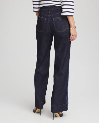 Petite Frayed High-Rise Wide-Leg Jeans - Chico's