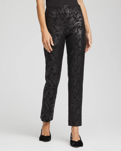 Juliet Black Foiled  Slim Ankle Pants - Chico's