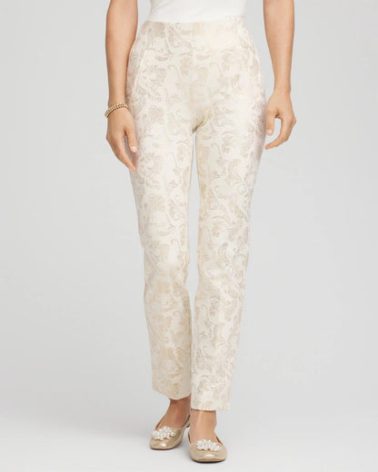 Juliet Golden Foiled Slim Ankle Pants - Chico's