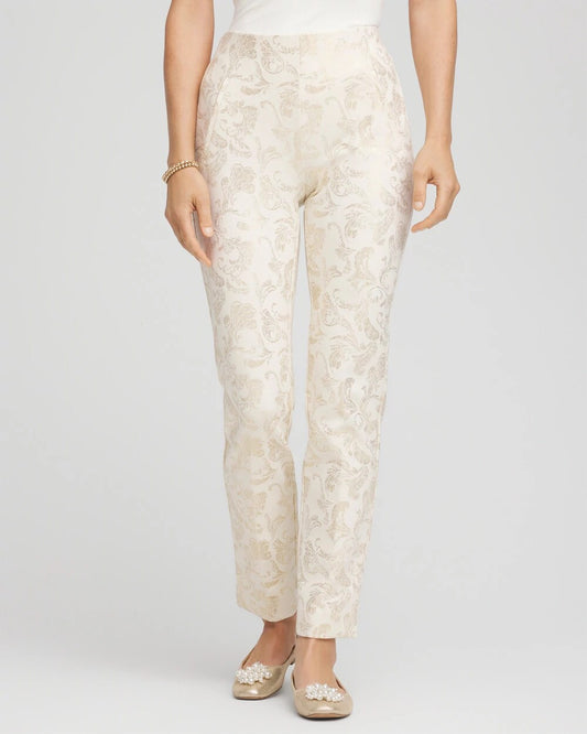 Juliet Golden Foiled Slim Ankle Pants - Chico's