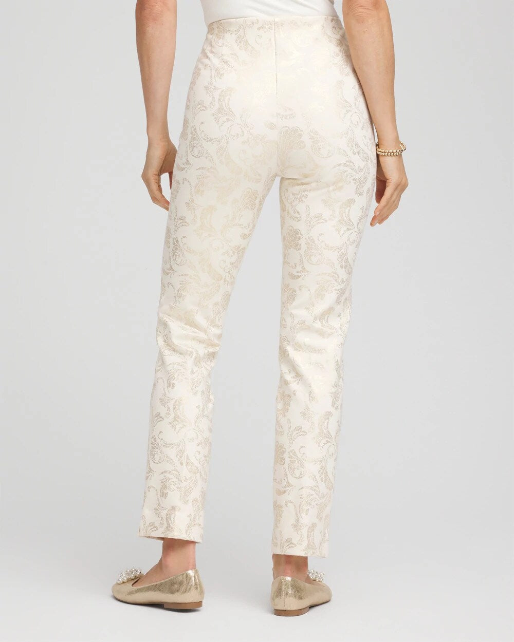 Juliet Golden Foiled Slim Ankle Pants - Chico's