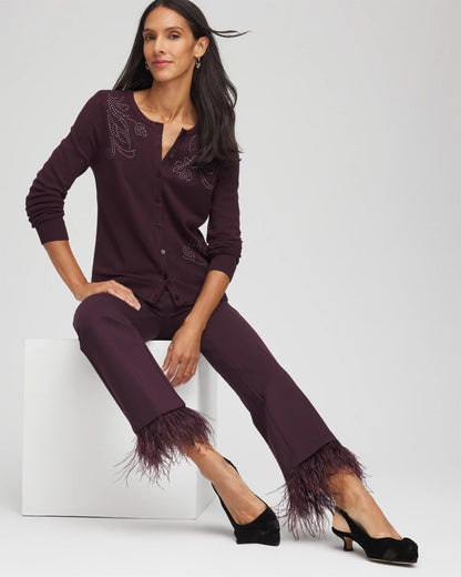 Juliet Feathered Flared Cropped Pants - Chico's