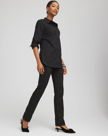 Brigitte™ Slim Full-Length Jacquard Pants - Chico's