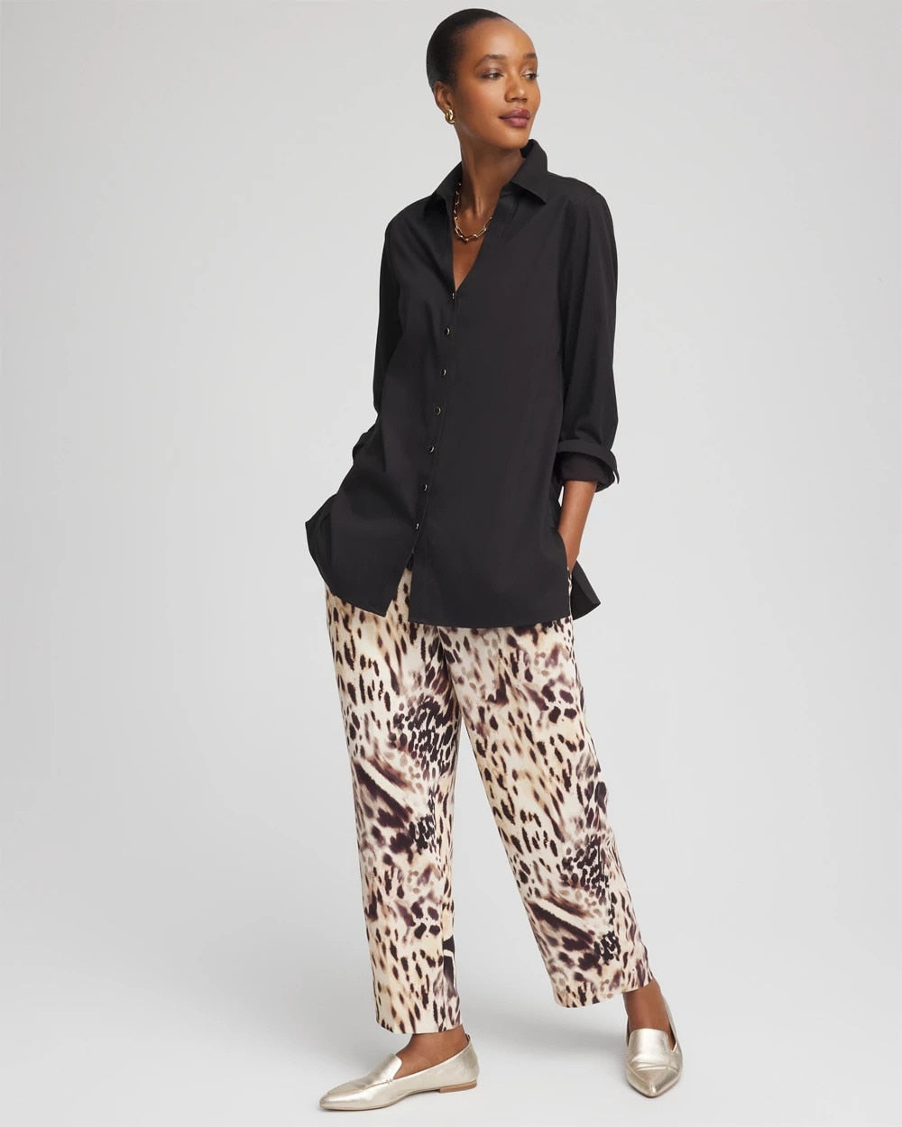 Bengal Marks Crepe Pull-On Ankle Pants - Chico's