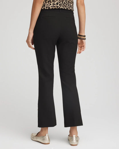 Bi-Stretch Flared Button-Hem Cropped Pants - Chico's
