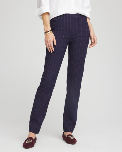 Shadow Stripe Brigitte™ Slim Pull-On Pants - Chico's