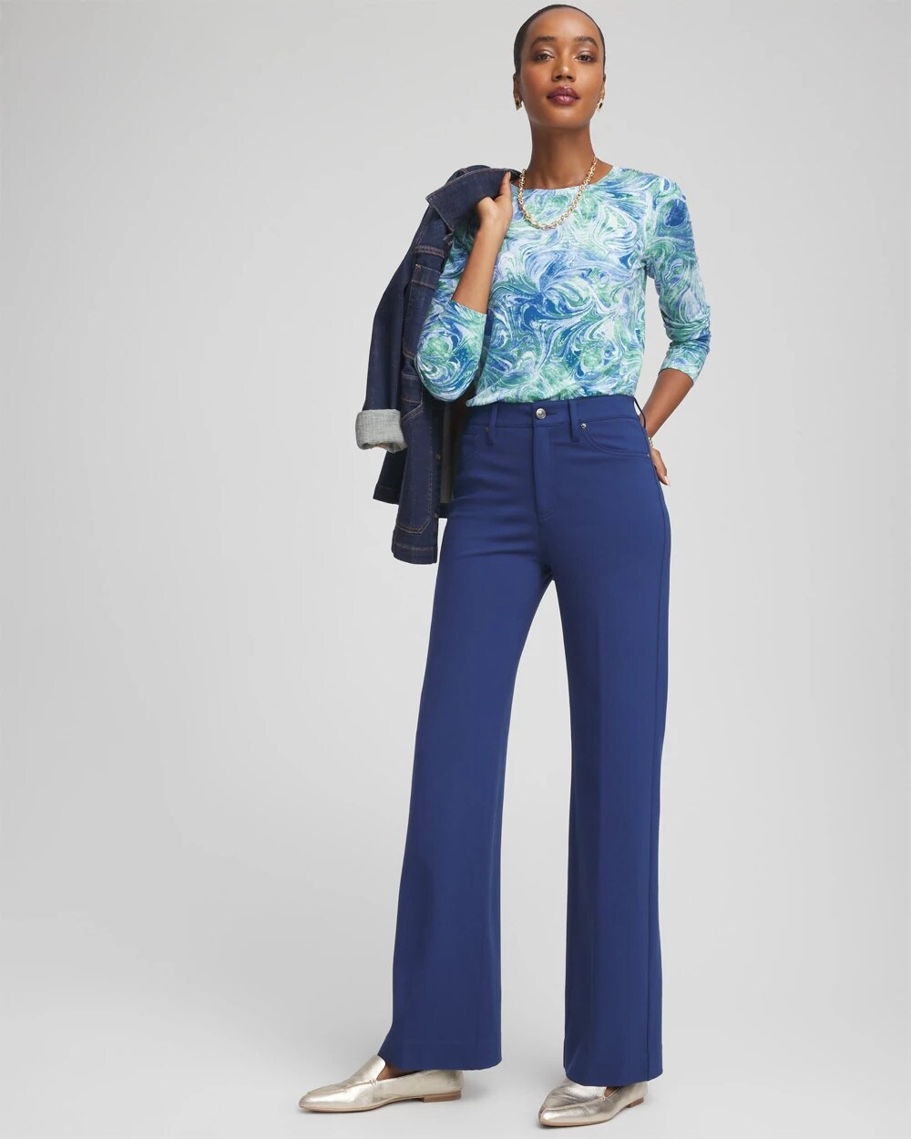 Five-Pocket Wide-Leg Ponte Pants - Chico's
