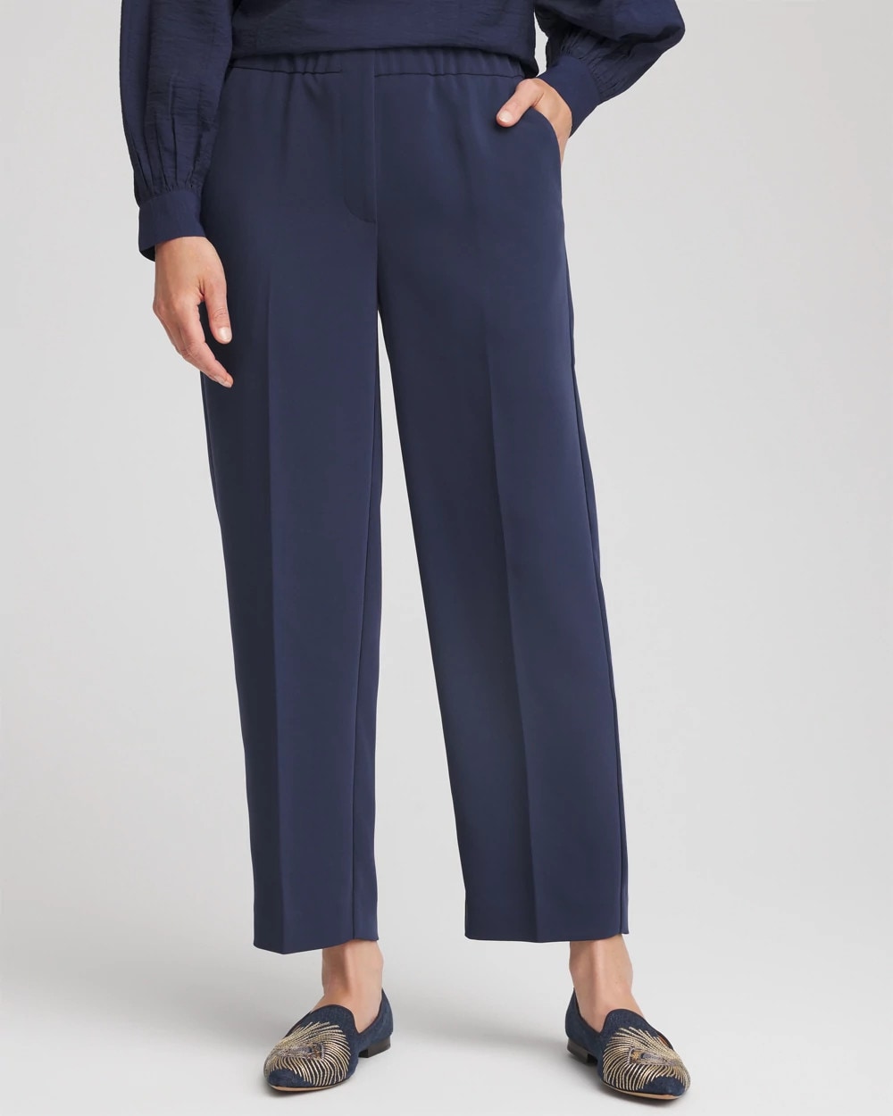 Stretch Crepe Tapered Ankle Pants - Chico's