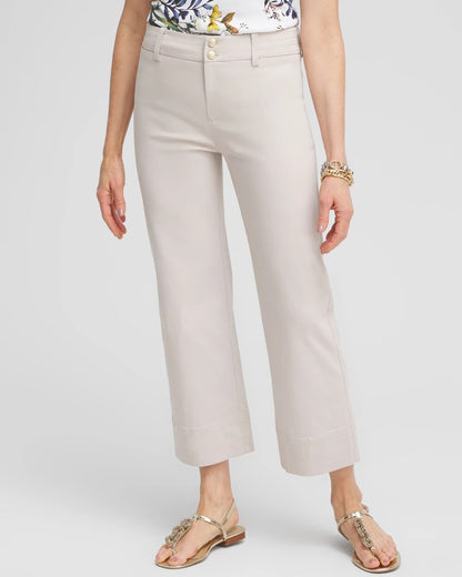 Trapunto Straight Leg Cropped Pants - Chico's