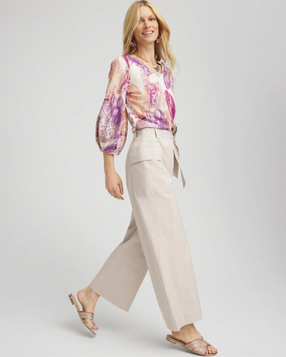 Belted Twill Utility Cropped Pants - Chico's