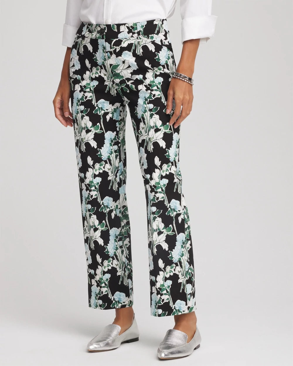 Floral Emme Straight Ankle Pants - Chico's