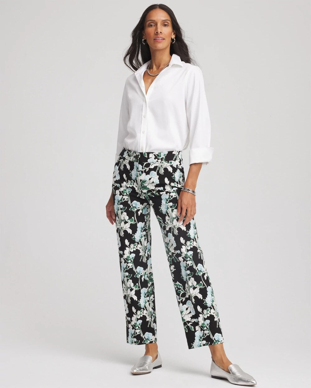 Floral Emme Straight Ankle Pants - Chico's