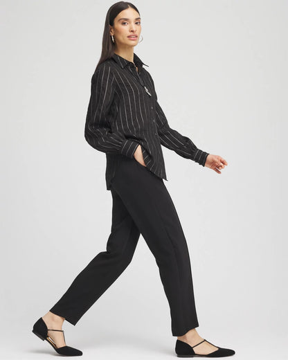 Crepe Side-Zip Tapered Ankle Pants - Chico's