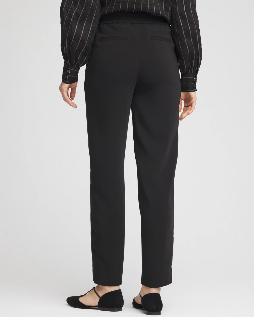 Crepe Side-Zip Tapered Ankle Pants - Chico's