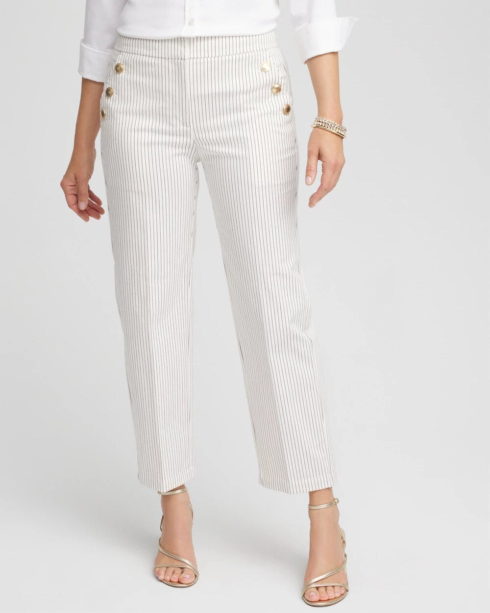 Emme Striped Sailor Straight Crops - Chico's
