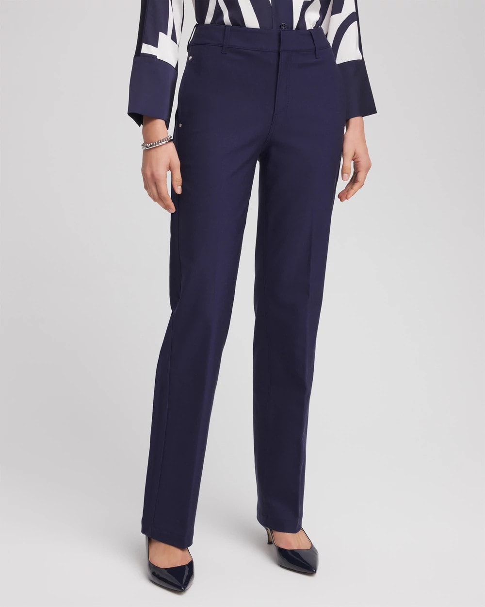 Cotton Straight-Leg Trousers - Chico's