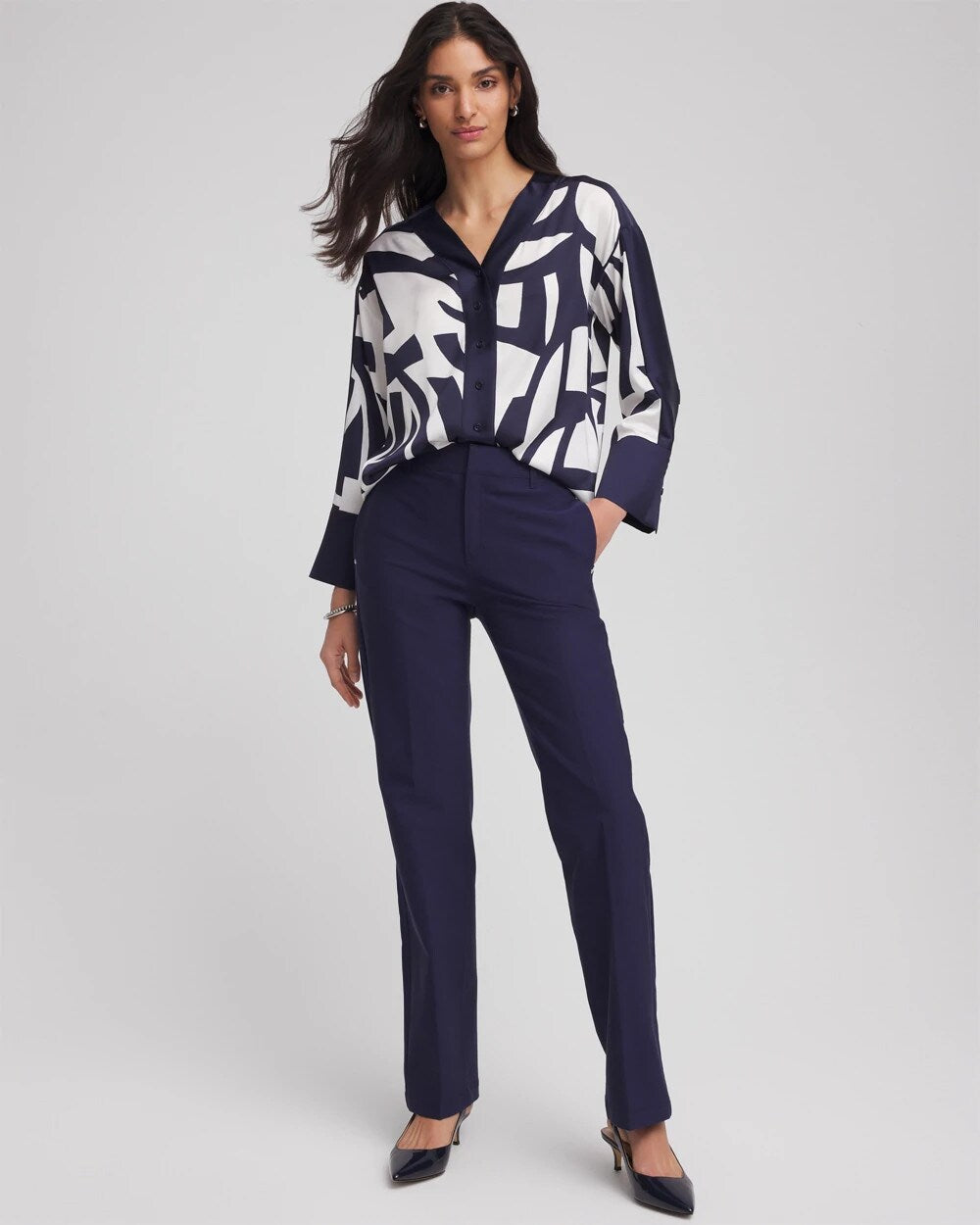 Cotton Straight-Leg Trousers - Chico's