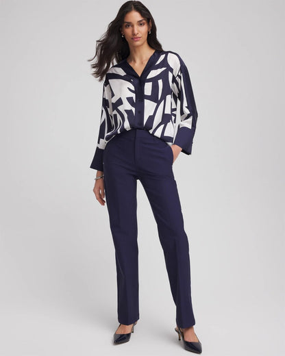 Cotton Straight-Leg Trousers - Chico's