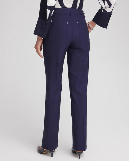 Cotton Straight-Leg Trousers - Chico's