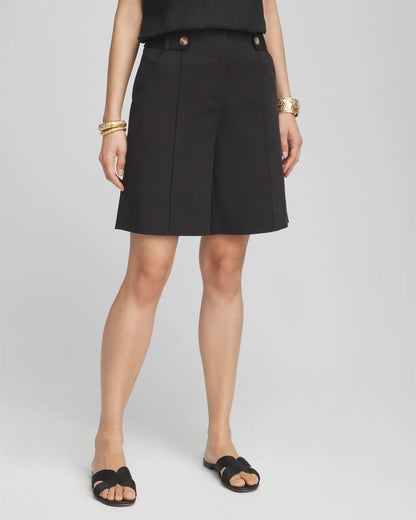 Sateen Tab-Front A-line Shorts - Chico's