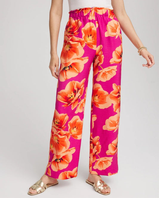 Tropical Smocked Pull-On Pants - Chico's