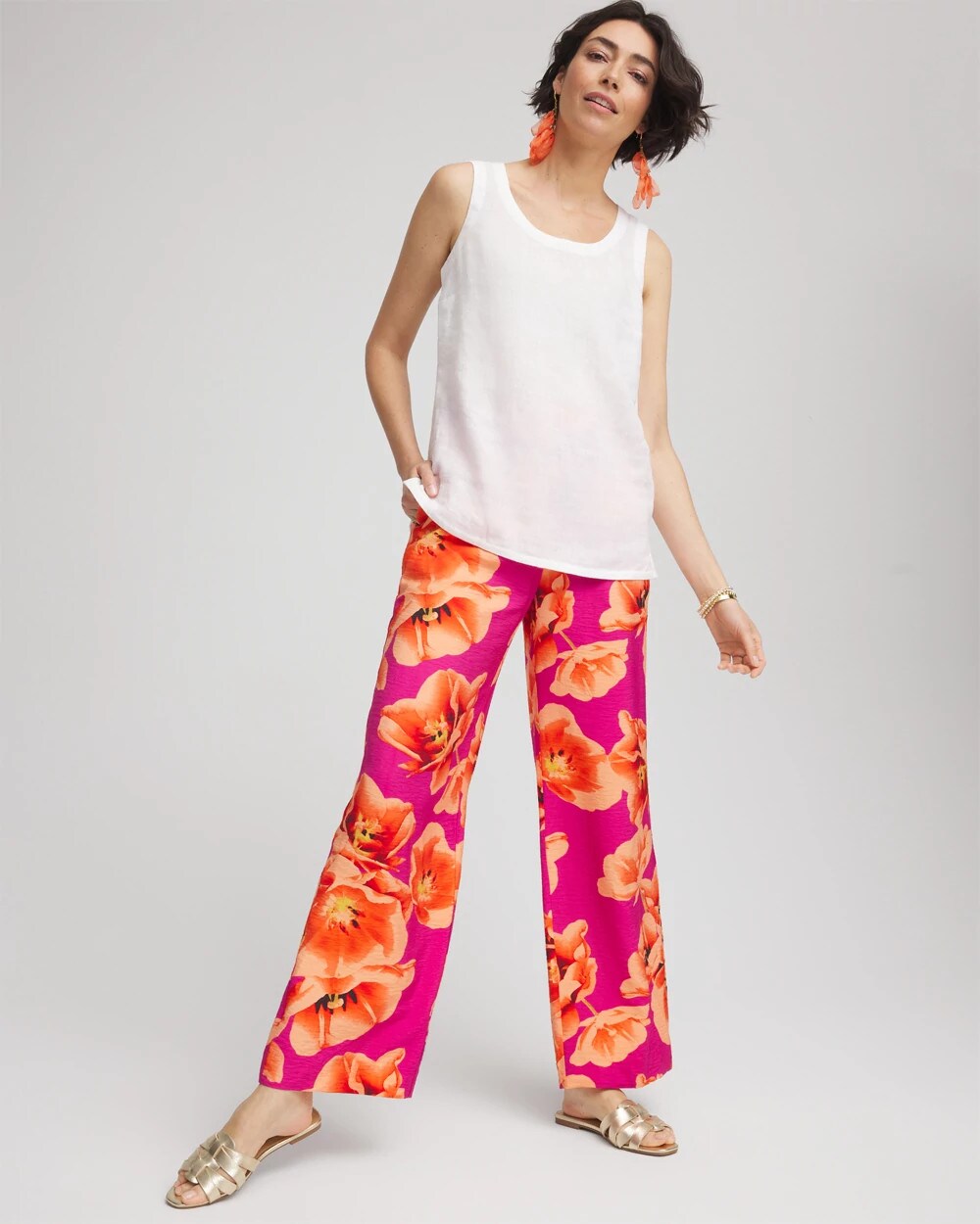 Tropical Smocked Pull-On Pants - Chico's