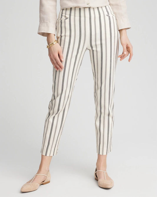 Brigitte™ Slub Striped Cropped Pants - Chico's