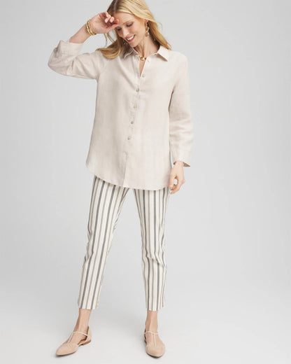 Brigitte™ Slub Striped Cropped Pants - Chico's