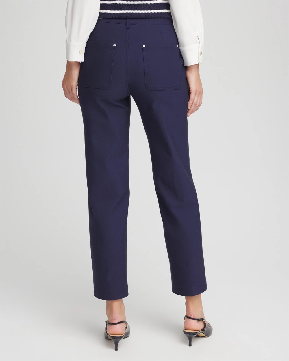 Cotton Straight Ankle Trousers - Chico's