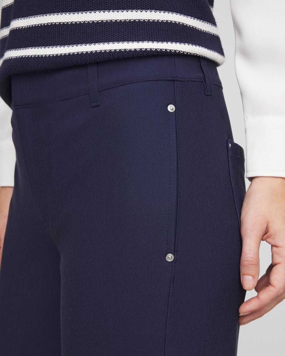 Cotton Straight Ankle Trousers - Chico's