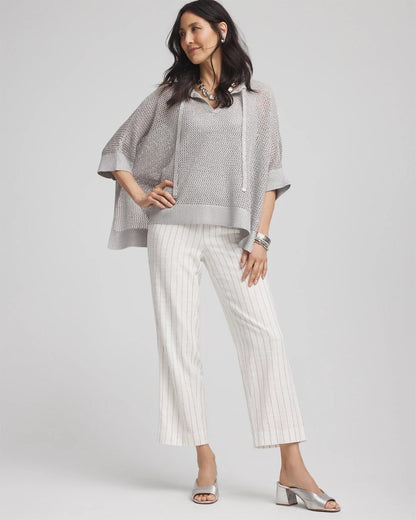 Metallic Striped Straight Cropped Pants - Chico's