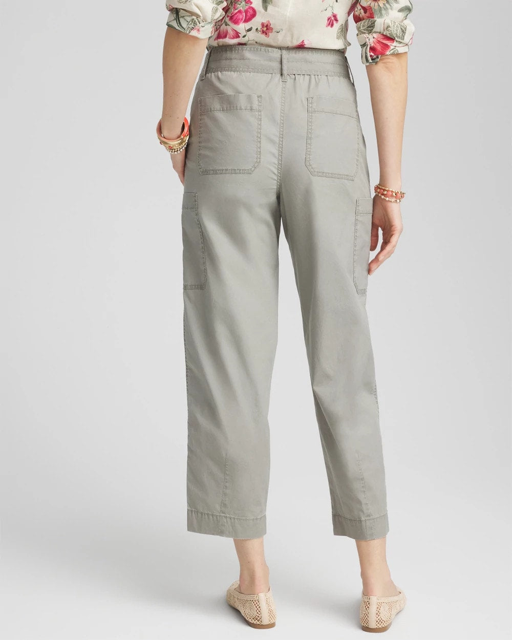 Poplin Pull-On Tapered-Leg Cropped Pants - Chico's