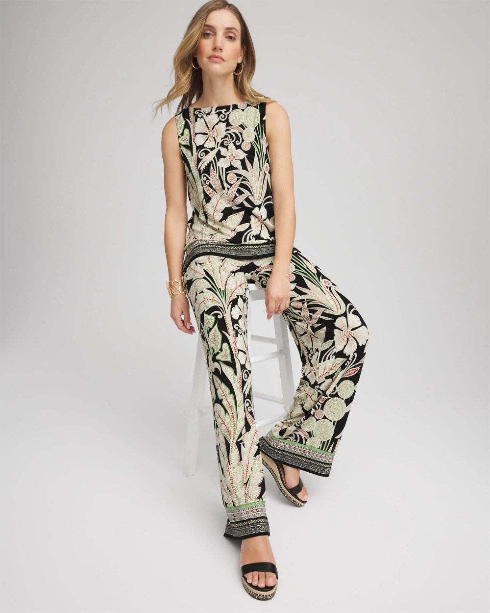 Travelers™ Island-Motif Palazzo Pants - Chico's