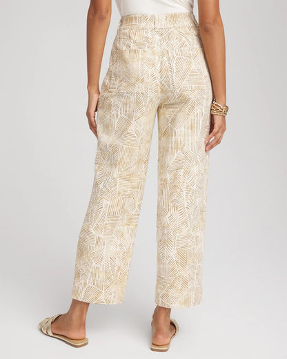 Printed Cropped Straight-Leg Pants - Chico's