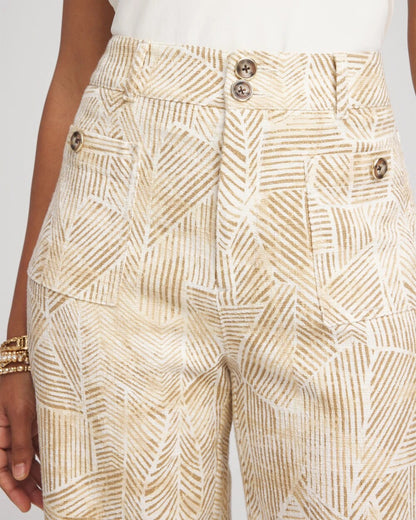 Printed Cropped Straight-Leg Pants - Chico's