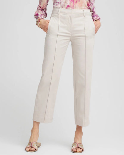 Stretch Sateen Straight Cropped Pants - Chico's